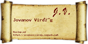 Jovanov Virág névjegykártya