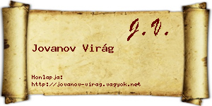 Jovanov Virág névjegykártya
